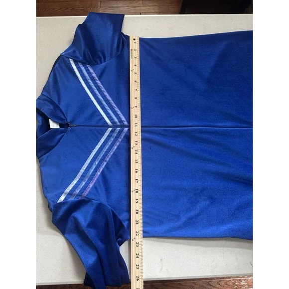 Vtg Blue Velour House Coat Robe M Zip Long Sleeves Cozy Modest Full Length Long - Picture 8 of 10